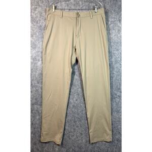 Rhone Mens Commuter Chino Slim Fit Golf Performance Tan Pants - Size 34